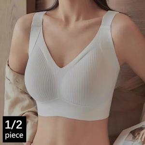 FallSweet 1/2PCS 여성을위한 원활한 푸시 업 브래지어 무선 Bralette 크고 작은 가슴을위한 부드럽고 편안한 통기성 란제리