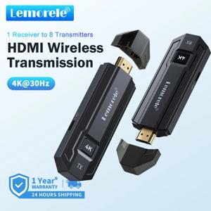 Lemorele 4K 무선 HDMI 송신기 및 수신기 키트 HDMI 익스텐더-모니터 프로젝터 HDTV for PC 카메라 노트북 Xbox Live