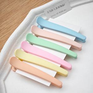 4 개/대 7.8cm 바레트 매트 솔리드 플라스틱 Duckbill 헤어 클립 머리핀 흔적 없음 Bangs 머리 장식 헤어 액세서리 여자 여자