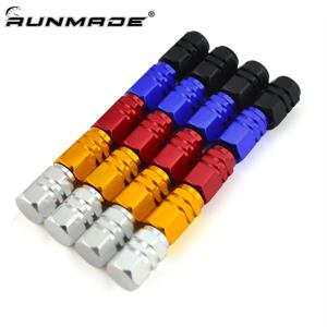 Runmade 4pcs 범용 알루미늄 자동차 바퀴 타이어 밸브 타이어 줄기 공기 캡 자동 SUV 트럭 오토바이 자전거에 대 한 밀폐 커버