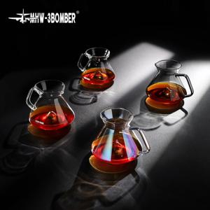MHW-3BOMBER 힐 커피 서버 가이드 추출 커피 서버 인체공학적 핸들 바리스타용 고붕규산 유리