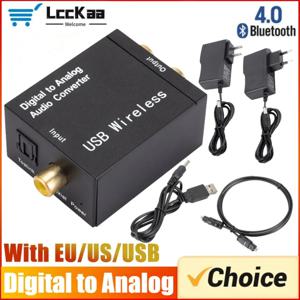 DAC 디지털-아날로그 오디오 컨버터 잭 3.5mm 광섬유 Toslink 동축 신호 - RCA R/L 오디오 디코더 DAC 앰프