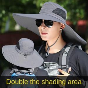 큰 챙 폴리 에스터 태양 모자 자외선 차단 통기성 메쉬 캡 접이식 남성과 여성 야외 낚시 하이킹 비치 모자