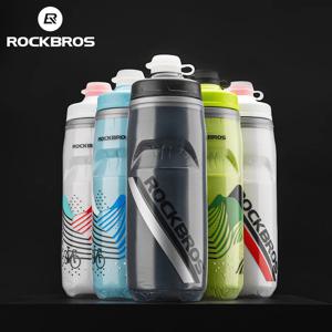 ROCKBROS 620ml 사이클링 물병 냉수 절연 열 실리콘 병 야외 스포츠 MTB 도로 자전거 자전거 병