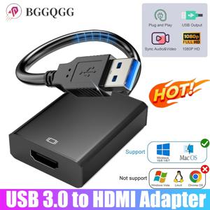 USB 3.0 to HDMI 어댑터 1080P USB to HDMI 컨버터 USB A to HDMI 케이블 60Hz 오디오 비디오 어댑터 (PC, HDTV, 노트북, 프로젝터용)