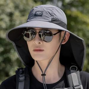 캡 여름 와이드 브림 버킷 넥 보호 남여 빠른 건조 파나마 선 스크린 바이저 모자 낚시 하이킹 야외