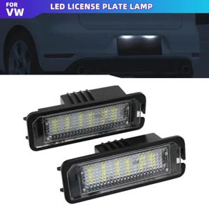 폭스바겐 파사트 B6 CC 이오스 골프 4 5 6 7 MK7 폴로 슈퍼브 시트 레온 알테아용 2PCS LED 번호판등 캔버스 포함