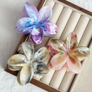 1/3PCS 여성을위한 하와이 그라디언트 꽃 머리 발톱 클립 패션 플라스틱 미끄럼 방지 홀드 머리핀 헤어핀 소녀 헤어 액세서리