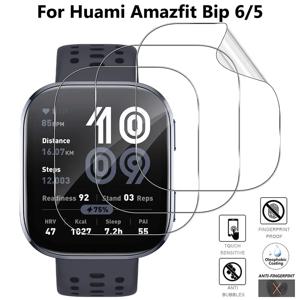 Huami Amazfit Bip 5 Bip6 SmartWatch 보호 필름 커버 TPU 커버리지 액세서리 용 3PCS Clear HD 필름 화면 보호기