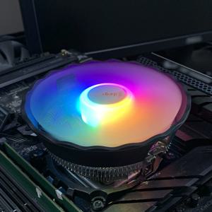 RGB CPU 공랭 쿨러 90mm PC 프로세서 쿨링 팬 (인텔 LGA1366 1150 1151 1155 1156 1200 1700 X79 X99 AM4 AM3 2011 벤티라도르 지원)