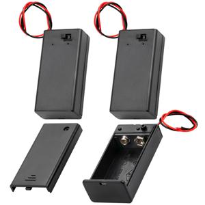 3PCS 9V 배터리 홀더 9볼트 배터리 홀더 ON/OFF 스위치 커버 포함, 리드선, 9V 배터리 박스, 9볼트 배터리 케이스 커넥터