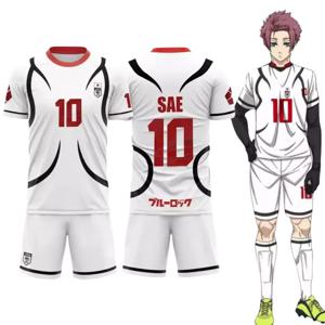 애니메이션 SAE 셔츠 코스프레 의상 일본 U20 팀 축구 유니폼 # 10 이토시 사에 셔츠 반바지 세트 3D 프린팅
