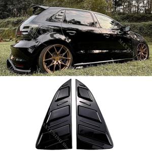 폭스바겐 폴로 MK5 6R 6C GTI TSI TDI 2009-2017 5도어 해치백용 유광 블랙 리어 사이드 윈도우 셔터 루버 커버 트림 2개