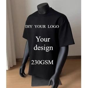맞춤 디자인 DIY 로고 DTG 디지털 프린팅 여름 230G 남성 티셔츠 고품질 여성 100% 면 루즈핏 캐주얼 티