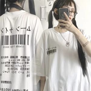 펑크 레트로 고딕 그래픽 여성 Y2k 탑 스타일 크롭 크루 넥 티셔츠 일본 streetwear 반소매 프린트 티셔츠 Y2K