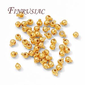 2.5mm 3mm 18K 골드 도금 크림프 엔드 비즈, 보석 만들기 용품 용 크림프 비즈, 목걸이 엔드 비드, 팔찌 액세서리