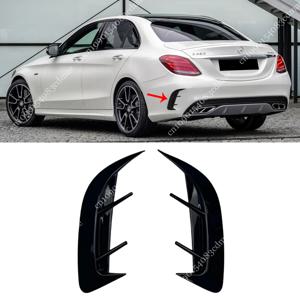 메르세데스 벤츠 C 클래스 W205 C180 C200 C220 C250 C43 AMG 2015-2021 에어 벤트 스포일러 트림 바디 키트용 리어 범퍼 카나드 스플리터