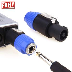 2개입 4극 스피커 플러그 - 6.5mm 암형 금속 잭 어댑터 (금속 래치 항공 커넥터 NL4FC 수-1/4
