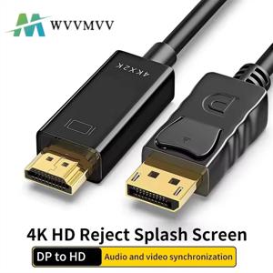 DP DisplayPort-HDMI 호환 어댑터 커넥터 변환기 1.8m 케이블 4K 2K 1080P 데스크탑 노트북 PC TV 모니터 프로젝터용