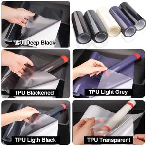 고품질 TPU PPF 필름 0.3*3M/2M/1M/0.5M 자동차 헤드라이트 보호 필름 자가복원 스크래치 방지 라이트 블랙/스모크 블랙