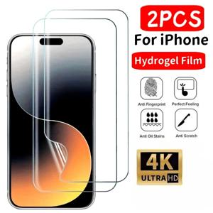 아이폰 16 15 17 14 11 Pro Max 16e 15 14 Plus X XR XS Max 12 13 Mini 용 2개 초고화질 하이드로겔 필름 스크린 보호필름