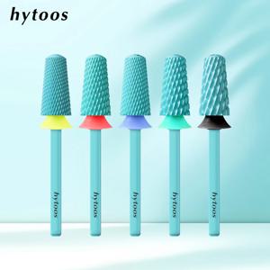 HYTOOS 안전 카바이드 네일 드릴 비트 그린 코팅 돔 테이퍼드 비트 젤 폴리쉬 제거 프로 매니큐어 드릴 액세서리 도구