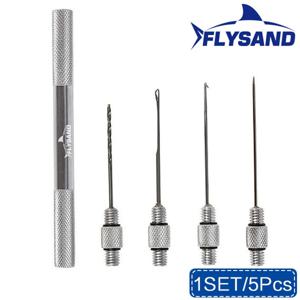 FLYSAND 5-In-1 잉어 낚시 장비 미끼 바늘 키트 도구 세트 미끼 Boilie 드릴 스트링거 바늘 미끄럼 방지 알루미늄 합금 핸들