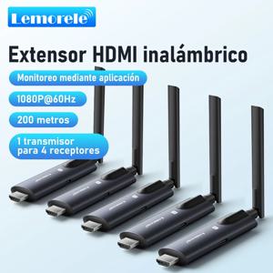 Lemorele 200m 무선 HDMI 송신기 및 수신기 APP 모니터 비디오 송수신기 PC TV ,프로젝터용 낮은 대기 시간 플러그 앤 플레이,무선 hdmi송수신기,hdmi 무선송수신기，무선 hdmi，무선 비디오 전송 키트, 무선 확장 키트,비디오 송수신기