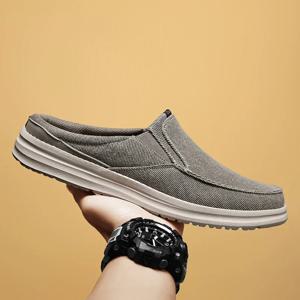 여름 남성 하프 슈즈 캔버스 신발 가볍고 편안한 캐주얼 스니커즈 빅 사이즈 47 48 zapatos hombre