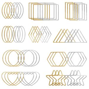 20Pcs 골드 실버 할로우 프레임 베젤 참 펜던트 쥬얼리 제작을위한 기하학 커넥터 공급 업체 Diy Earings 액세서리