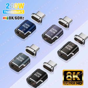 240W USB4.0 80Gbps 썬더볼트5 마그네틱 타입-C OTG USB C to USB-C 고속 충전 마그넷 컨버터 케이블 8K@60Hz USB 타입 C 어댑터
