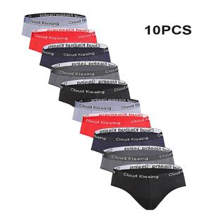 10 개/몫 패션 남자 팬티 속옷 남자 크기 Briefsr 비키니 바지 남자 편안한 섹시한 슬립 팬티 Hot XS-XL