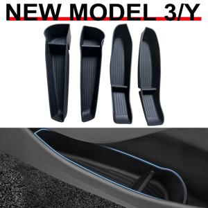 테슬라 2025+ 모델 3 모델 Y 도어 사이드 수납함 전면 및 후면 도어 수납 정리 트레이 내부 액세서리