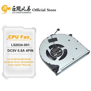 L52034-001 DC5V 0.5A 4핀 새 노트북 CPU 쿨링 팬 (HP 250 G8 255 G8 255 G9 250 G9 15-DU 15S-DU0002TX 15-DW 15S-DY TPN-C139 용)