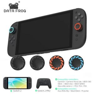 DATA FROG 스위치 2 용 실리콘 엄지 그립 캡 Joy-Con 컨트롤러 NS2 액세서리와 호환되는 미끄럼 방지 조이스틱 캡 커버