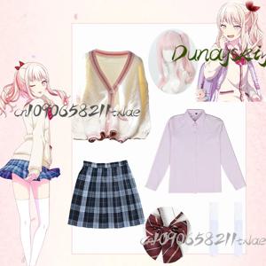 미즈키 아키야마 PJSK 코스프레 의상 가발 일본 니트 스웨터 카디건 카와이 데일리 파티 지라이 케이 러블리 할로윈 코스프레