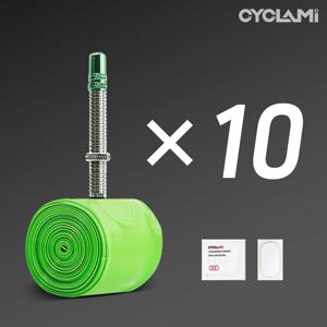 10개 CYCLAMI 초경량 자전거 TPU 이너 튜브 700C 18 23 25 28 30 32 로드 자전거 TPU 소재 타이어 프랑스식 메탈 프레스타 밸브
