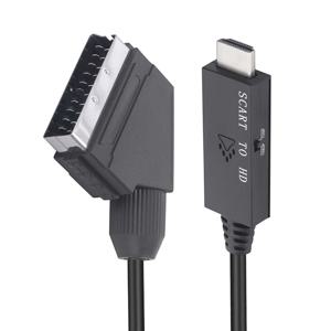 1M 스카트-HDMI 1080P 비디오 오디오 컨버터 플러그 앤 플레이 HD 비디오 변환 어댑터 (셋톱박스, HDTV, DVD, STB 액세서리용)