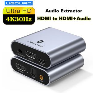 4K 30Hz HDMI 호환 오디오 추출기 스테레오 오디오 컨버터 3.5mm 4K x 2K 오디오 분배기 어댑터 (PS4 TV DVD 홈시어터용)