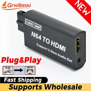 Grwibeou 1080P N64-HDMI 호환 변환기 게임 어댑터 Nintendo 64/NGC/SNES 액세서리 용 플러그 앤 플레이 HD 케이블 어댑터