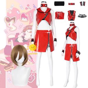 애니메이션 MEIKO 코스프레 의상 프로젝트 Sekai 다채로운 무대 코스프레 특허 가죽 정장 스커트 MEIKO 할로윈 카니발 Cos Women