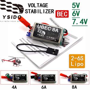 1/3/5PCS YSIDO 8A 6A 4A UBEC 출력 5V/6V/7.4V BEC 2-6S RC 고정 날개 비행기 FPV 드론 쿼드콥터용 리포 전압 안정기