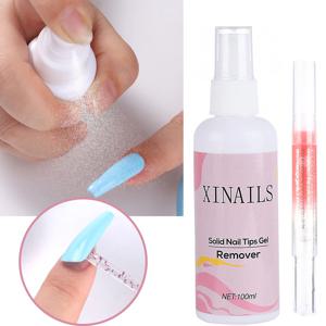 100ml 솔리드 네일 팁 젤 리무버 액체 빠른 연화 제거 영양 오일 케어 도구가 포함된 프레스온 네일 매니큐어 무해