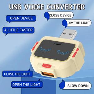 음성 제어 스마트 USB 소켓 변환기 램프 보호 조명 스위치 확장 도킹 스테이션 -영어 음성 제어 소켓