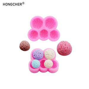 가짜 아이스크림 반구용 실리콘 몰드 DIY 전화 케이스, 머리핀, 헤어 액세서리, 신발 장식, 초콜릿 몰드