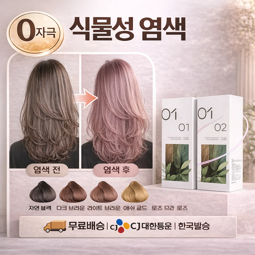 식물염색제 염색약 가정용 0 민감 0 자극 균일 침색 모발심 머리색 오래도록 선명하고 윤기