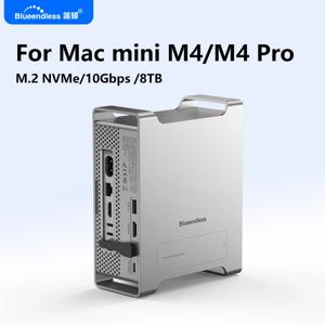 블루엔들리스 SSD 도킹 스테이션 (2024 맥 미니 M4/M4 Pro용) M.2 NVMe SSD 인클로저 포함, 4K/60HZ HDMI-Com SD4.0 TF4.0 10Gbps C 허브