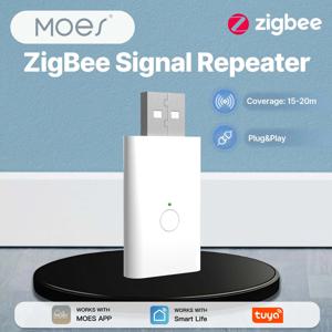 MOES Tuya ZigBee3.0 신호 중계기 증폭기 USB 포트 범위 확장기 스마트 홈 장치 ZigBee 게이트웨이와 함께 무선 작업 확장