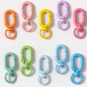 5개입 컬러풀 메탈 로브스터 클로우 클립 회전식 랜야드 트리거 스트랩 키링 포함 DIY 액세서리 가방 키체인 연결용