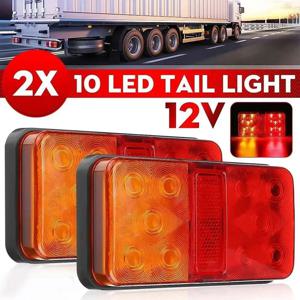 1쌍 10LED 후미등 램프 트럭 트레일러 카라반 버스 모터홈 12V 트레일러 트럭 후미등